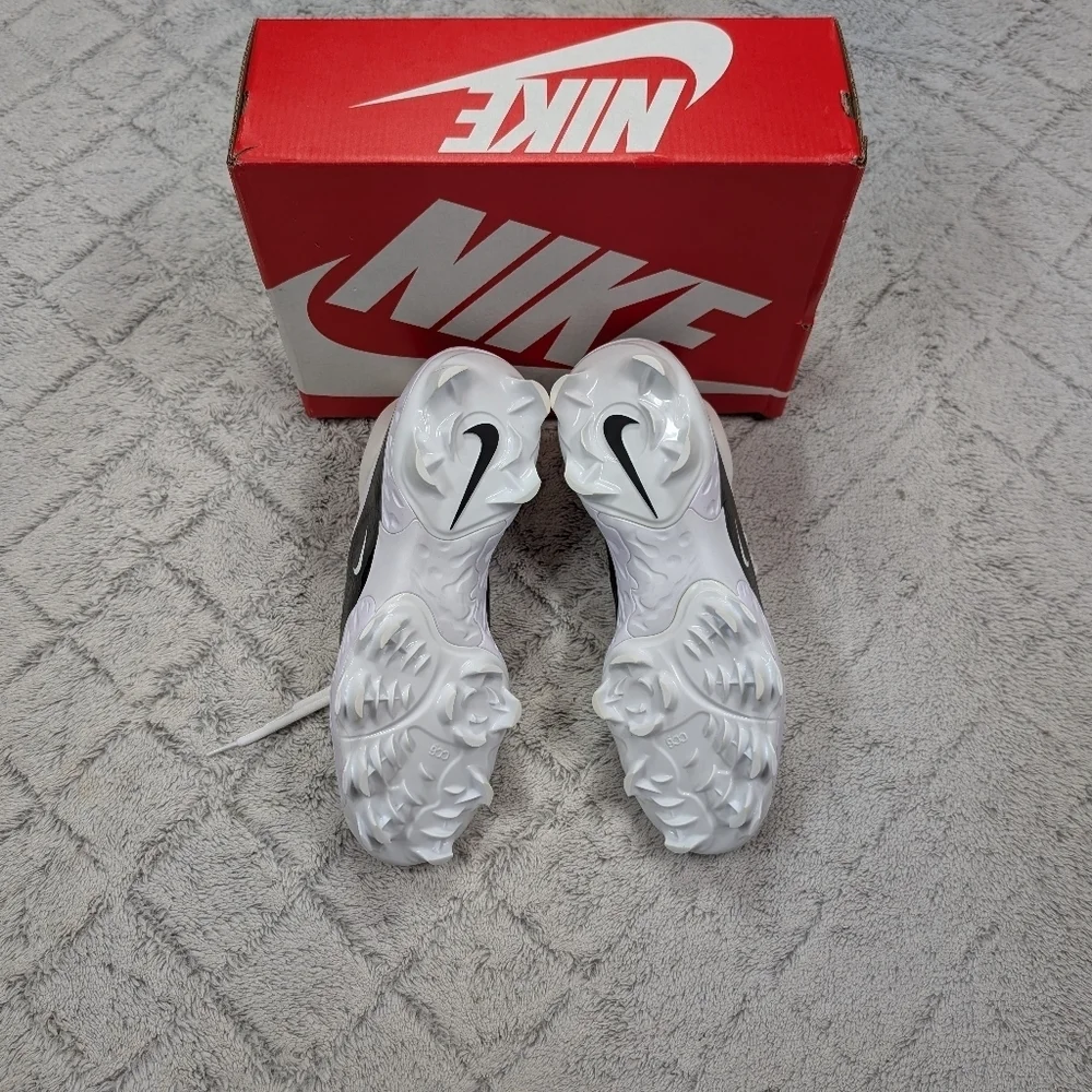 Nike Alpha Huarache Elite 4 Low MCS Baseball Cleats 11.5 White Black FD6255-101